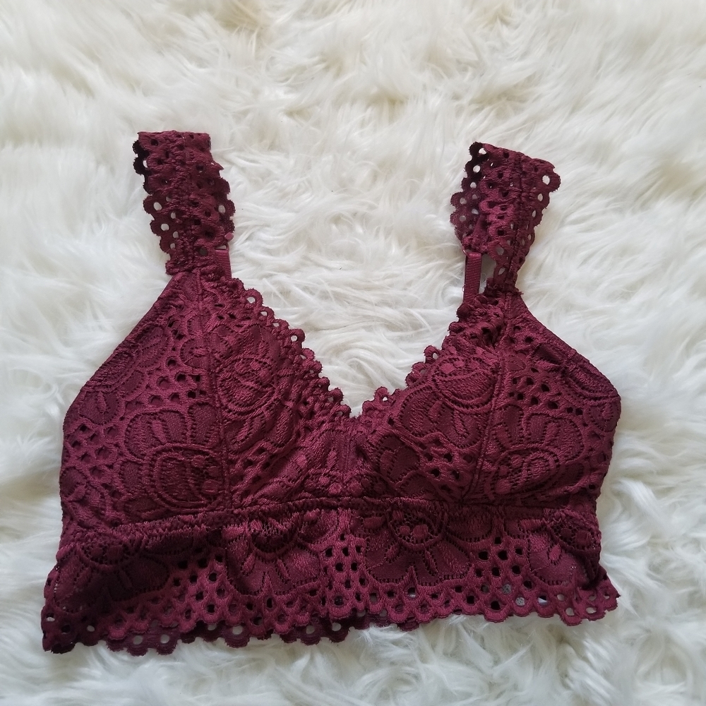 Aero Maroon Lace Bralette Medium